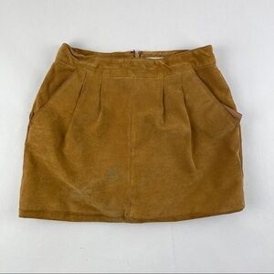 I Love H81 Skirt Womens Size 25 Brown Leather Pig Skin Short Zipper Pleated